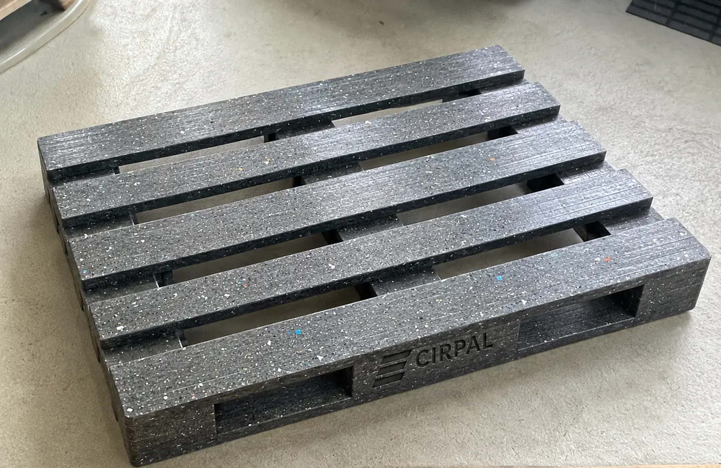 CIRPAL circular composite pallet with engraved logo
